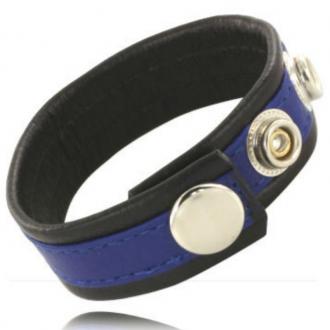 Metal Hard - Cock And Ball Strap With Snaps - Black And Blue