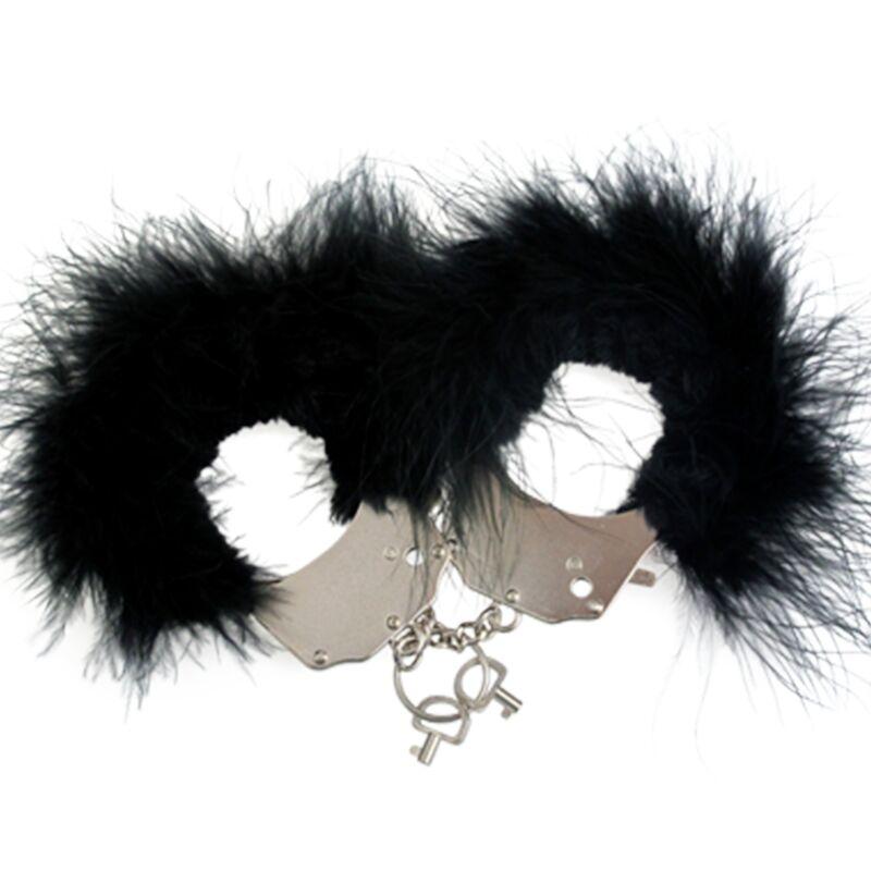 Adrien Lastic - Metal Handcuffs With Black Feathers