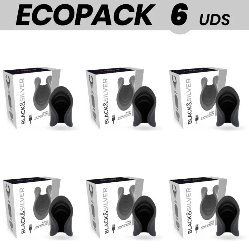 Ecopack 6 Units - Black&Amp;Silver Winki Masturbator