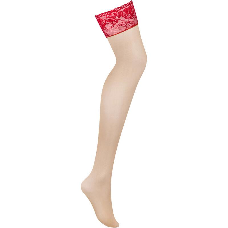 Obsessive - Lacelove Stockings Red M/L