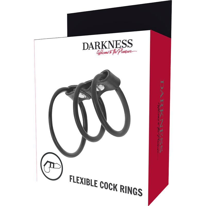 Darkness Flexible Cock Rings Set Of 3 - Krúžok Na Penis