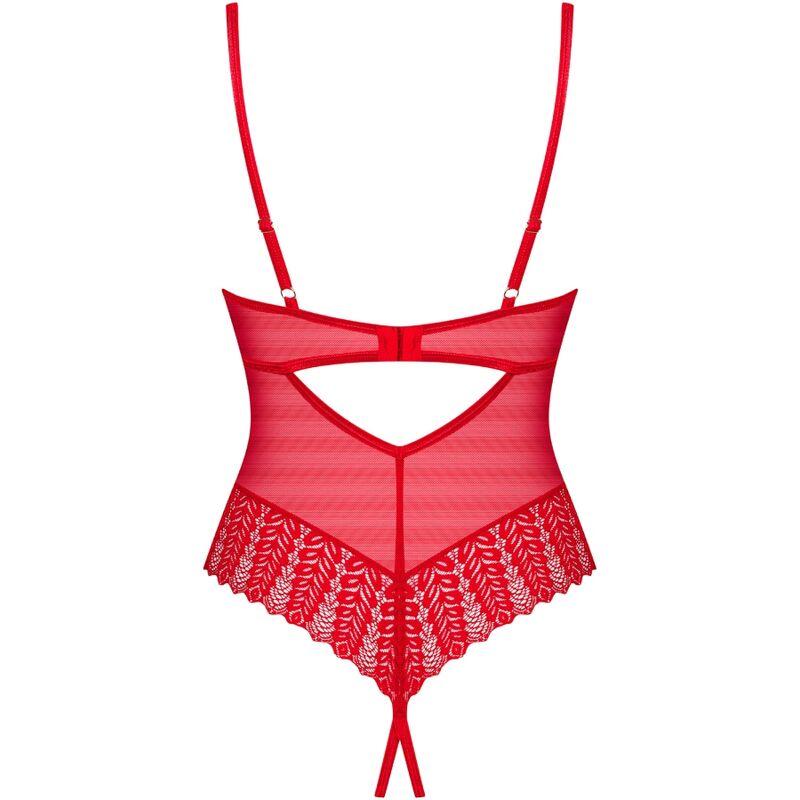Obsessive - Ingridia Crotchless Teddy Red Xl/Xxl