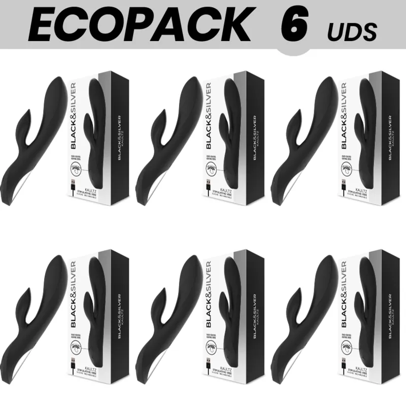 Ecopack 6 Units - Black&Amp;Silver Kaultz Touch Control Vibrator