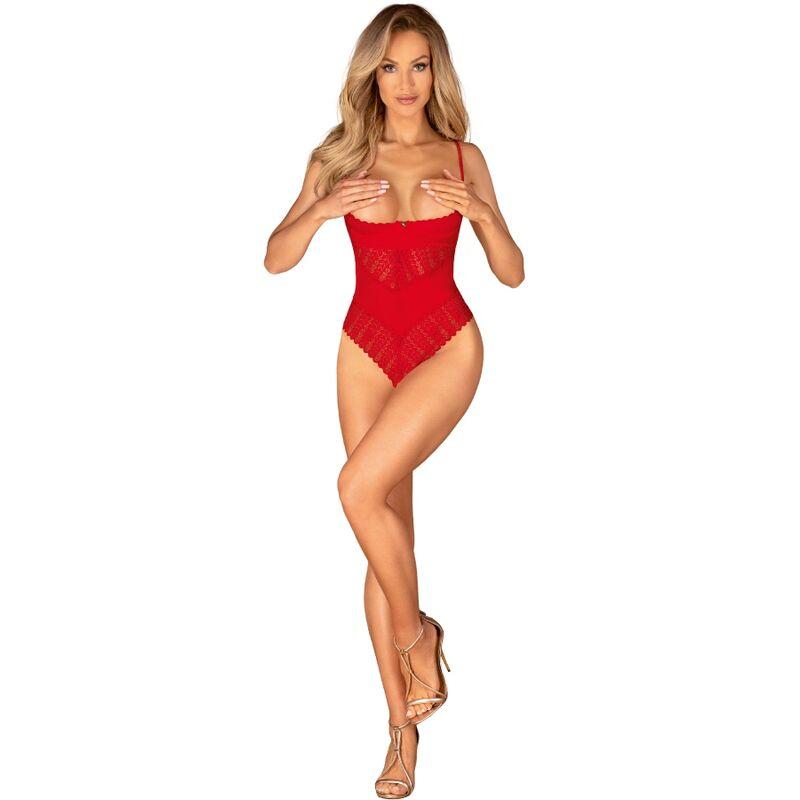 Obsessive - Ingridia Crotchless Teddy Red M/L
