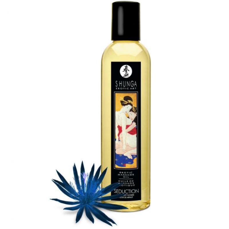 Shunga - Massage Oil Seduction Midnight Flower (Polnočný Kvet) 250ml - Masážny Olej