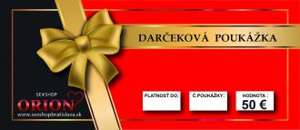 Darčeková poukážka v hodnote 50 eur